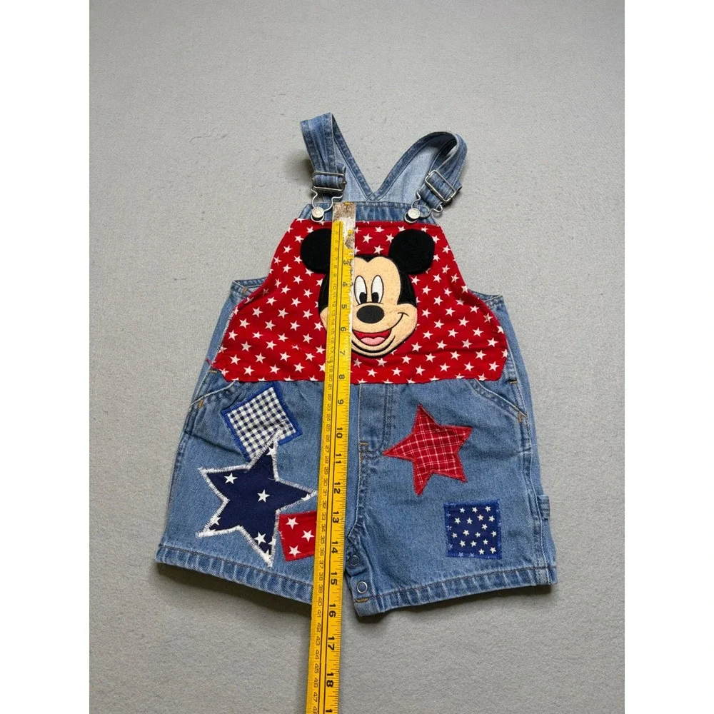 Old‎ Navy Overalls Toddler 2T Blue Mickey Mouse 4th of July Summer Shortalls